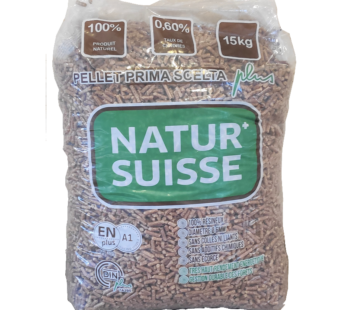 Pellet Natur’Suisse EN+A1 DIN+ 100% Nadelholz – Palette mit 70 Säcken à 15Kg – Lieferung inbegriffen